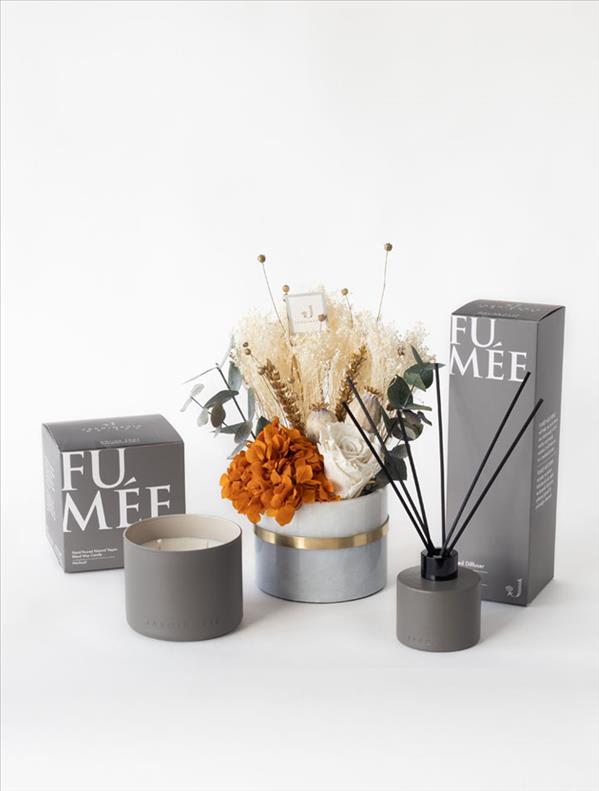 Chloé ve Fumee Vegan Mum ve Reed Diffuser (Patchoulie Kokulu) Hediye Seti