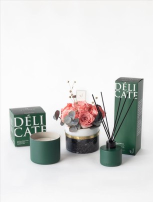 Alice ve Delicate Candle ve Reed Diffuser (İncir ve Gül Kokulu) Hediye Seti