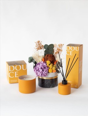 Beauté ve Douce Candle ve Reed Diffuser ( Portakal Çiçeği Kokulu) Hediye Seti