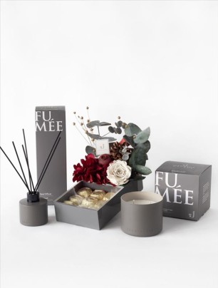 Kelly ve FUMÉE Vegan Mum ve Reed Diffuser (Patchoulie Kokulu) Hediye Seti